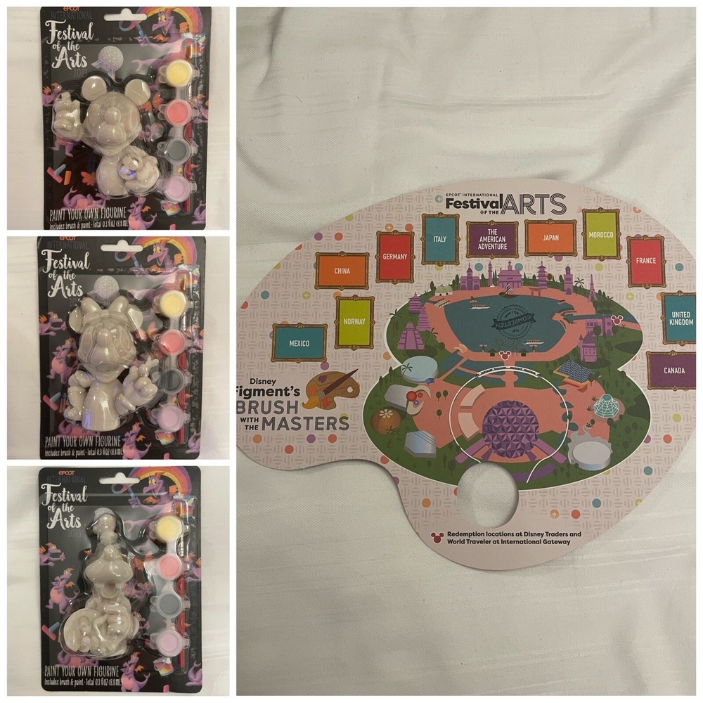 NEW Set of 3 Disney 2023 EPCOT Festival of The Arts Scavenger Hunt Prizes & Map